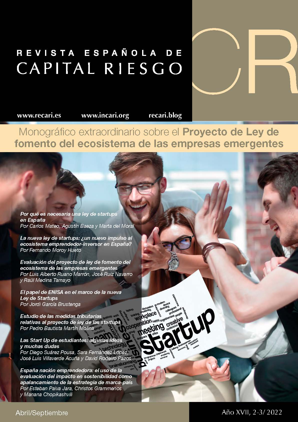 Portada Revista Española de Capital Riesgo 2T+3T.2022. Monográfico ...