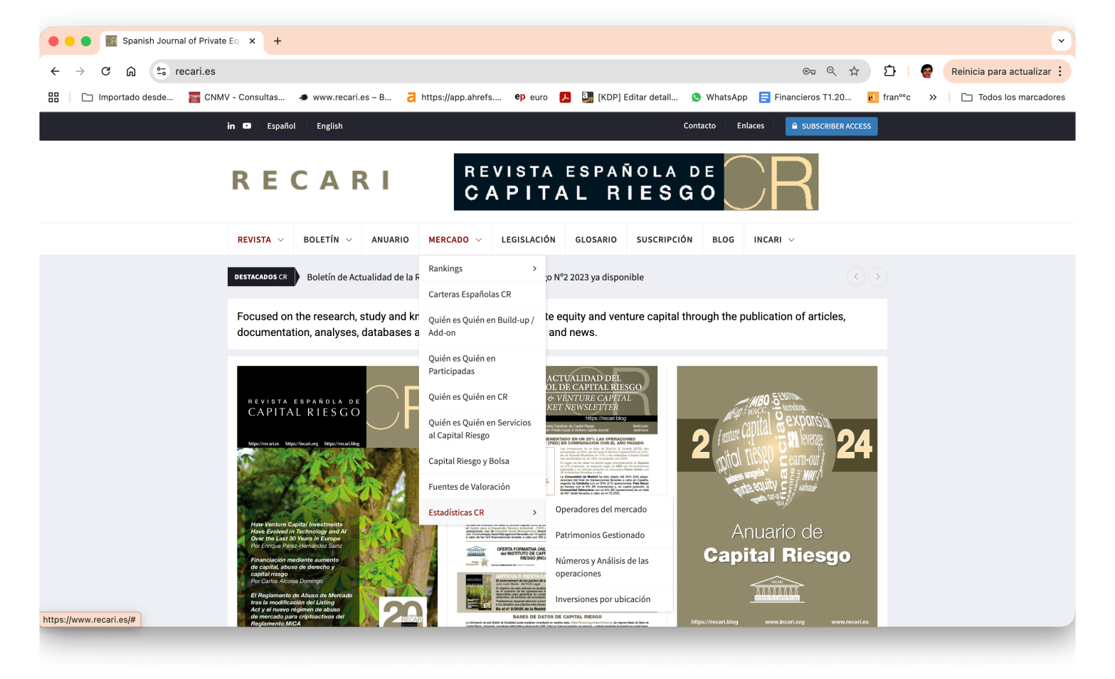 Estadísticas de capital riesgo